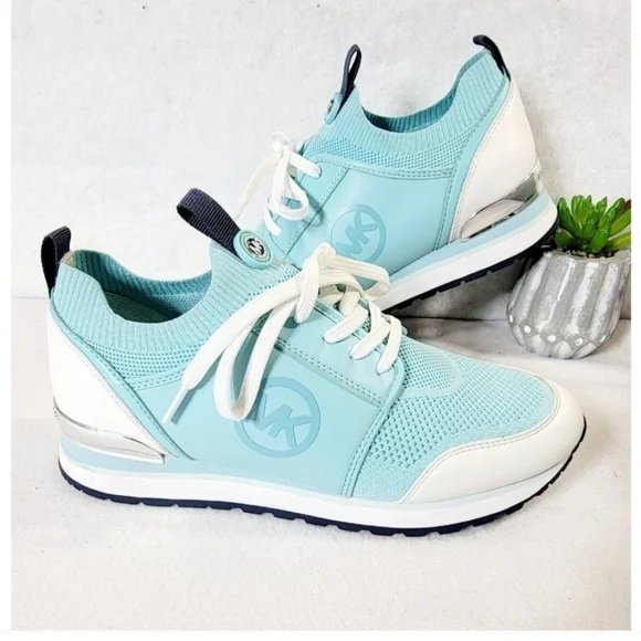 Michael Kors Womens Mystic Blue Sneakers Dash Knit Trainer Shoes Size 9M - Picture 3 of 6
